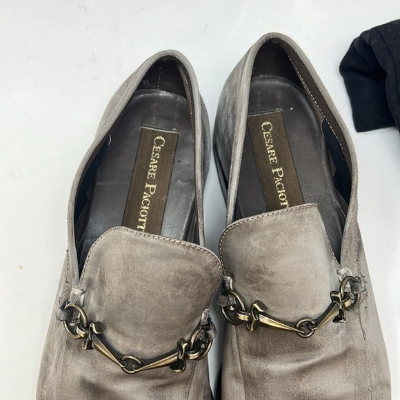 Cesare Paciotti Men’s Sz 7.5 Gray Silk Slip On Loafers main image 7